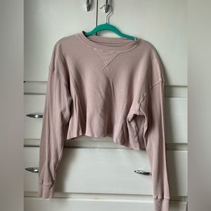 UO light pink waffle crop top